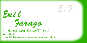 emil farago business card